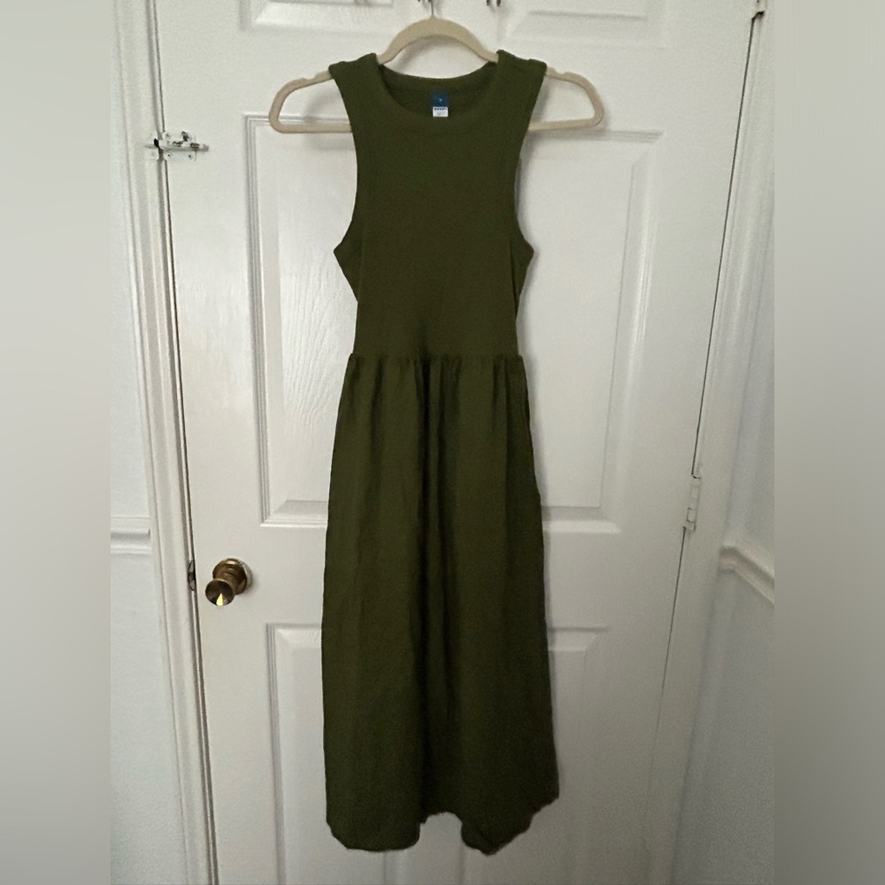 Old Navy Olive Green Ribbed Tank Maxi Dress